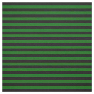 Tissu Noir de minuit, pied vert d'île, rayures
