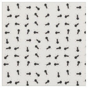 Tissu noir d'impression d'insecte de fourmi