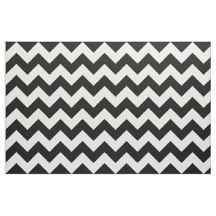 Tissu noir et blanc Chevron Zigzag