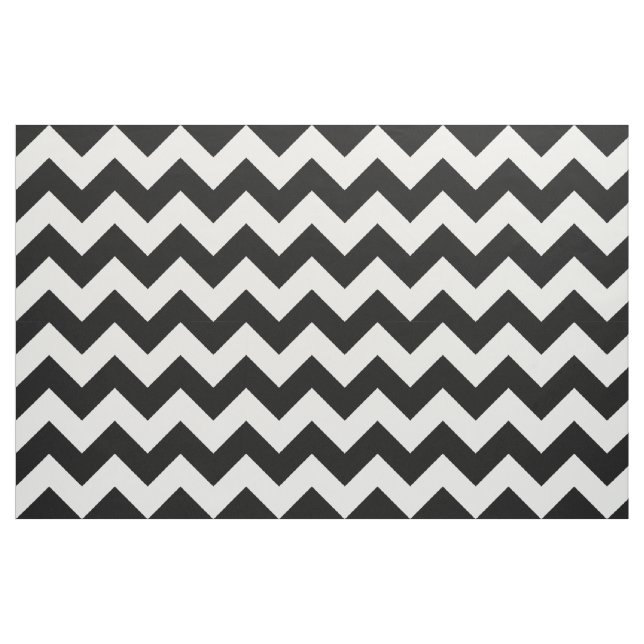Tissu noir et blanc Chevron Zigzag (Yard)