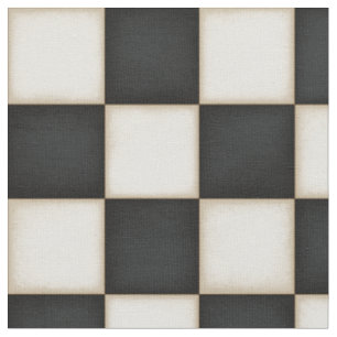 Tissu Noir et blanc d'antiquité À damiers (moyenne échel
