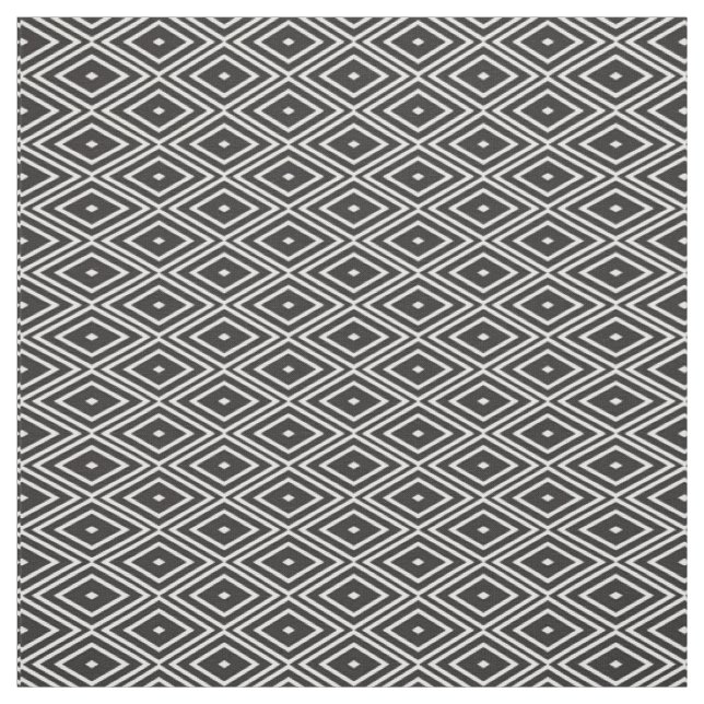 Tissu noir et blanc de motif de diamants (Échantillon)