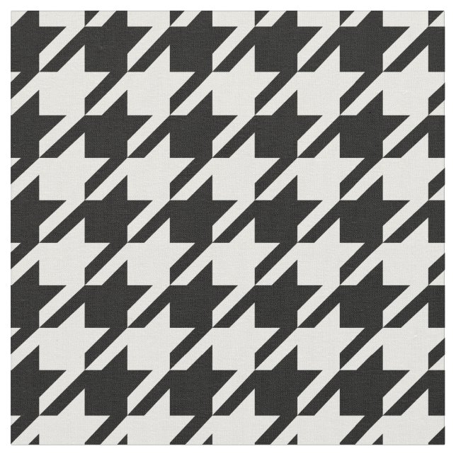 Tissu noir et blanc de pied-de-poule (Fermer)