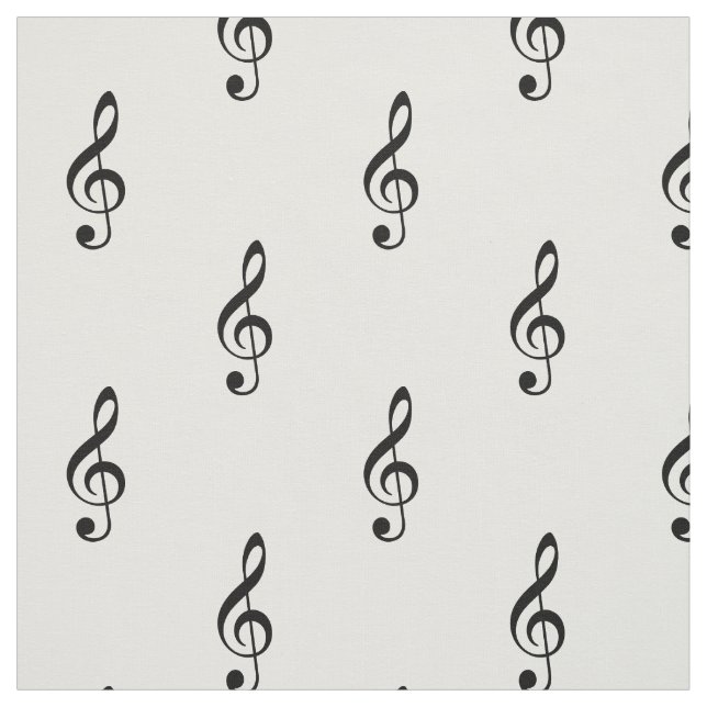 Tissu Noir et blanc de Tréble Clef (Échantillon)
