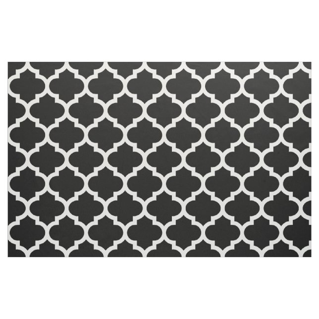 Tissu noir et blanc de treillis de Quatrefoil de (Fat Quarter)