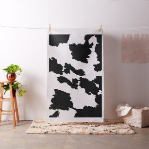 Tissu noir et blanc d'impression de vache