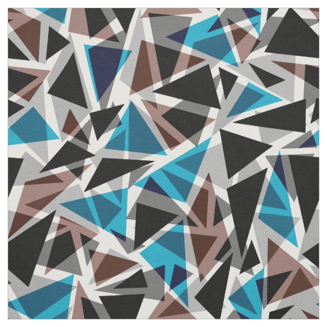 Tissu Noir et Bleu, Polygone, Abstrait, Géométrique (Échantillon)