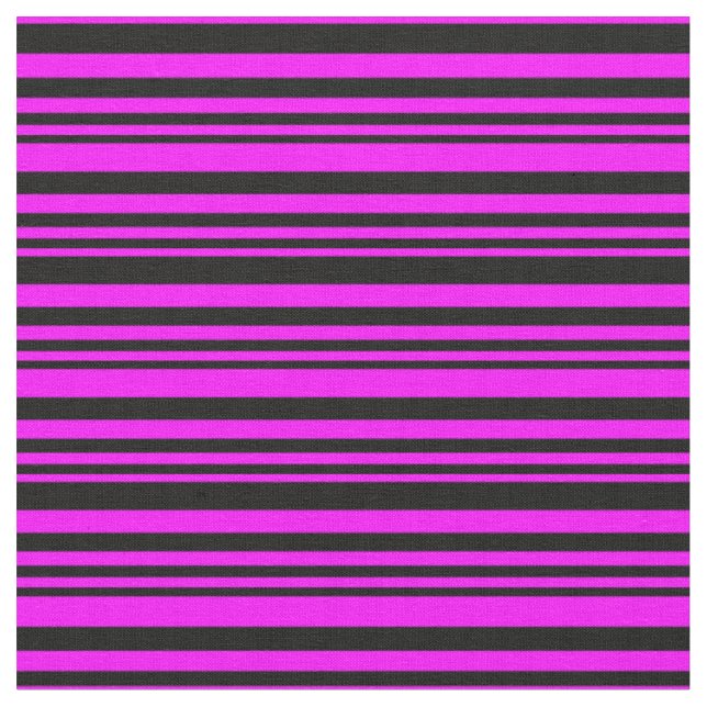 Tissu Noir et Fuchsia Stripes/Motif de lignes (Fermer)