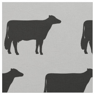 Tissu Noir et gris de motif de silhouettes de vache du