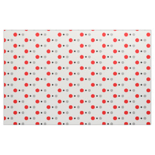 Tissu noir et gris rouge de point de polka