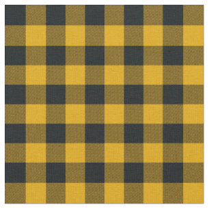 Tissu Noir et jaune à carreaux écossais rustique