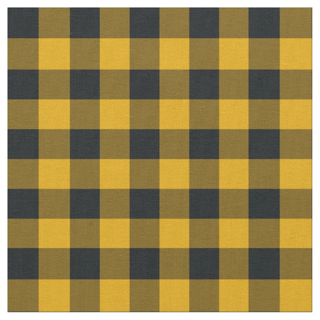 Tissu Noir et jaune à carreaux écossais rustique (Fermer)