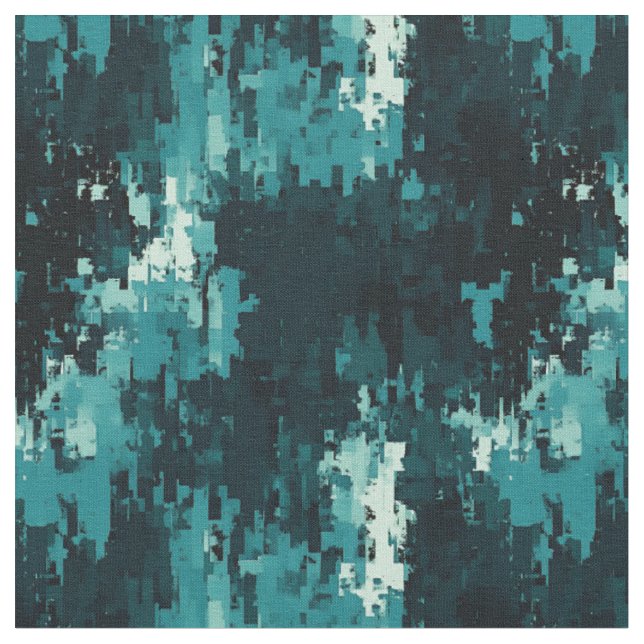 Tissu Noir et Turquoise Abstrait (Fermer)