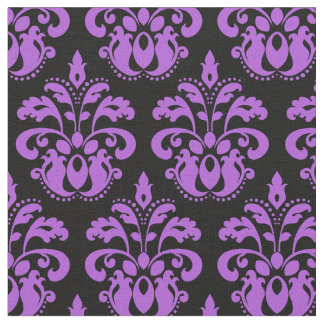 Tissu Noir et violet | modèle damé