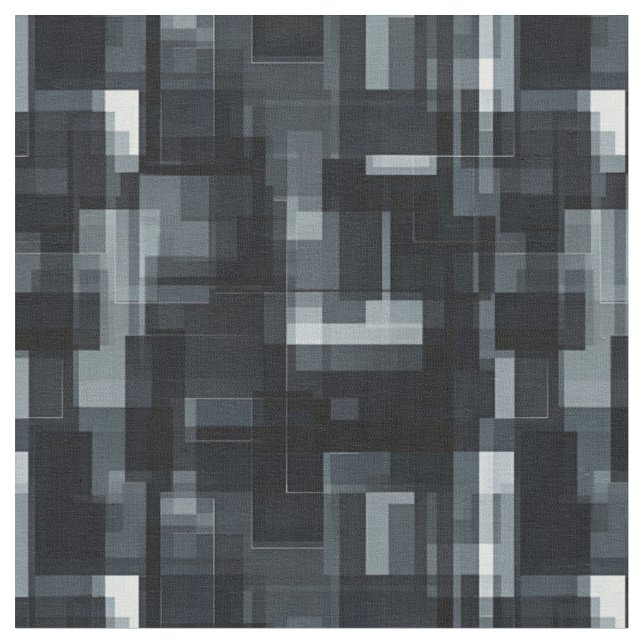 Tissu Noir / Gris / Blanc Abstrait (Fermer)