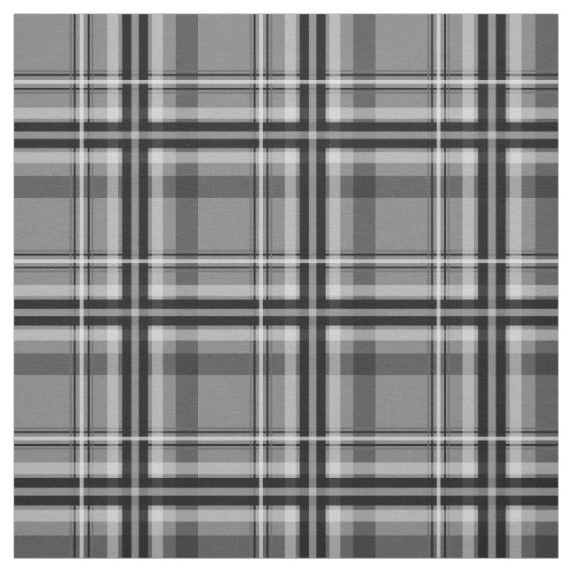 Tissu noir gris blanc plaid (Échantillon)