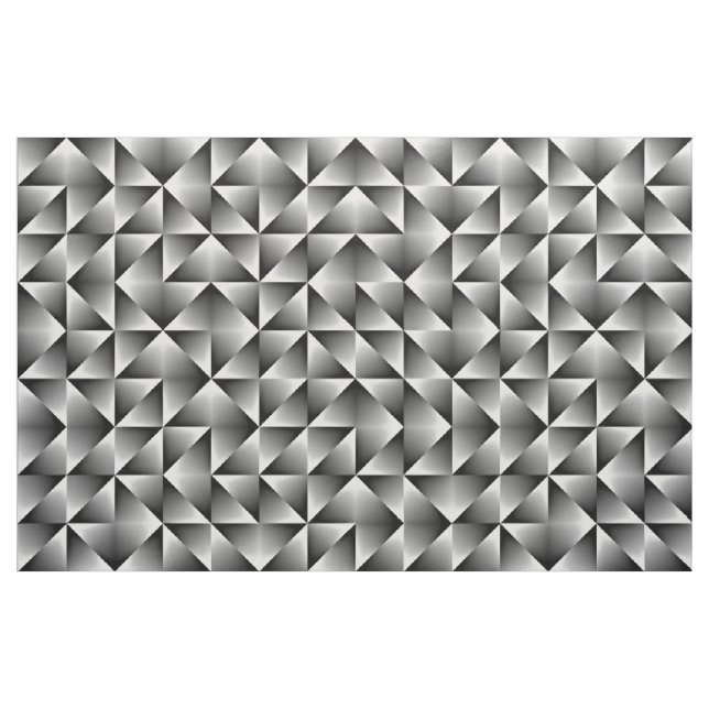 Tissu Noir gris blanc rétro Chic Carrés géométriques (Fat Quarter)