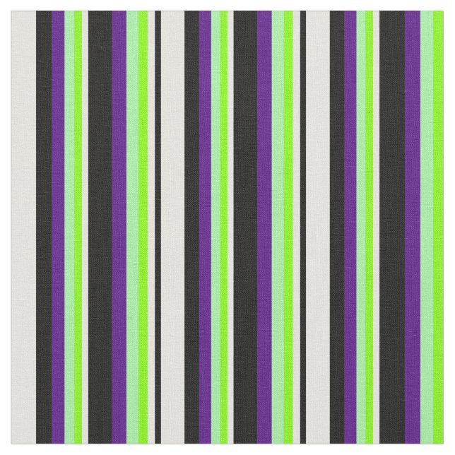 Tissu Noir, Jaune clair, Chartreuse, Vert et Indigo (Fermer)