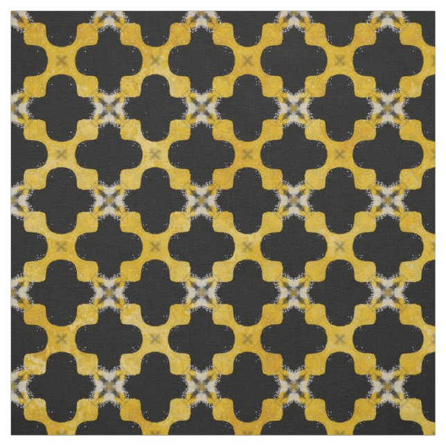 Tissu Noir, Jaune, Gris Motif urbain moderne (Échantillon)