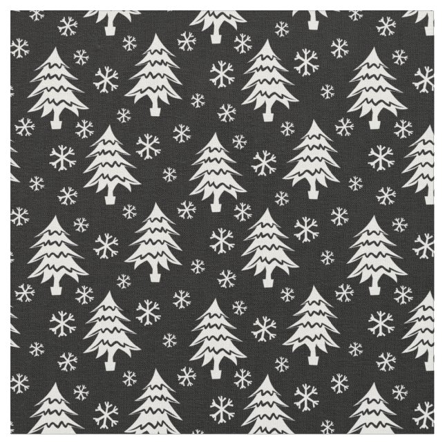 Tissu Noir noir blanc de faucon blanc de Noël (Fermer)