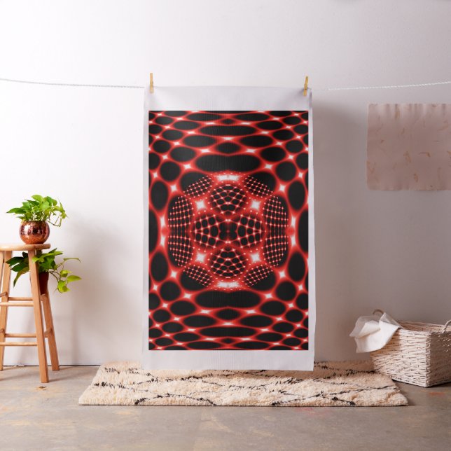 Tissu Noir rouge de néon fractal (In Situ)