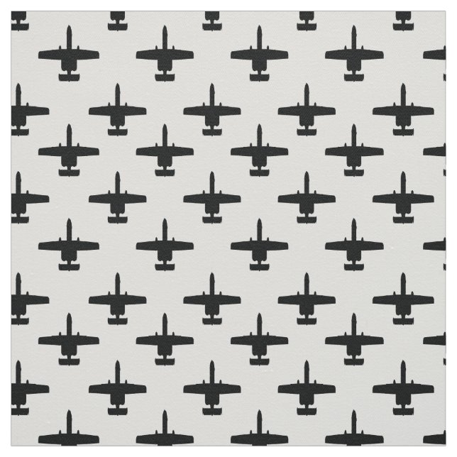 Tissu Noir sur blanc A-10 Motif d'attaque par phacochère (Échantillon)