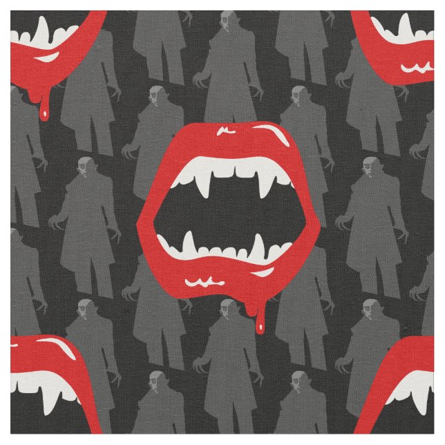 Tissu noir vampire fangs nosferatu noir éffrayant noir (Fermer)