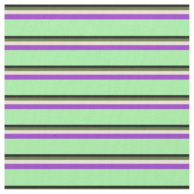 Tissu Noir, Vert olive, Bisque, Orchidée foncée & Vert (Fermer)