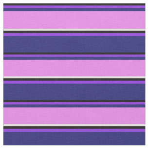 Tissu Noir, violet, bleu nuit, violet et blanc