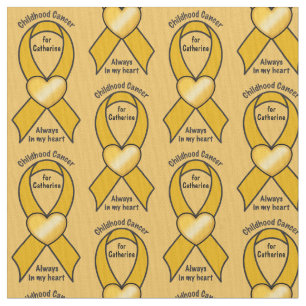 Tissu Nom de coeur de ruban de Cancer d'enfance