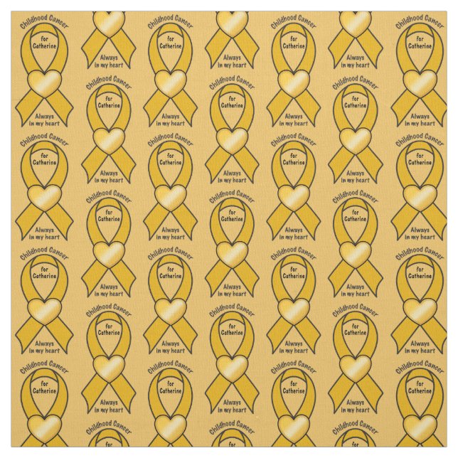 Tissu Nom de coeur de ruban de Cancer d'enfance (Échantillon)
