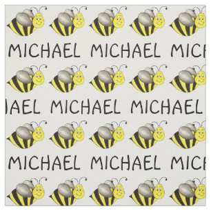 Tissu Nom personnalisé Abeille jaune Bumblebee abeille