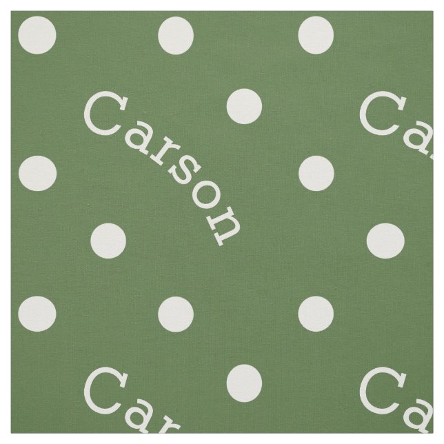 Tissu Nom personnalisé Forest Tree Green Polka Dot (Échantillon)