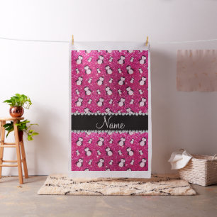 Tissu Nom personnalisé neon pingouins de parties scintil