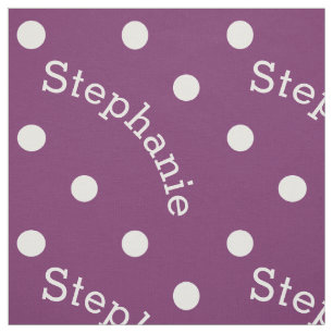 Tissu Nom personnalisé Pointe Polka violet