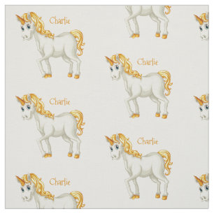 Tissu nommé fait sur commande de licorne mignonne