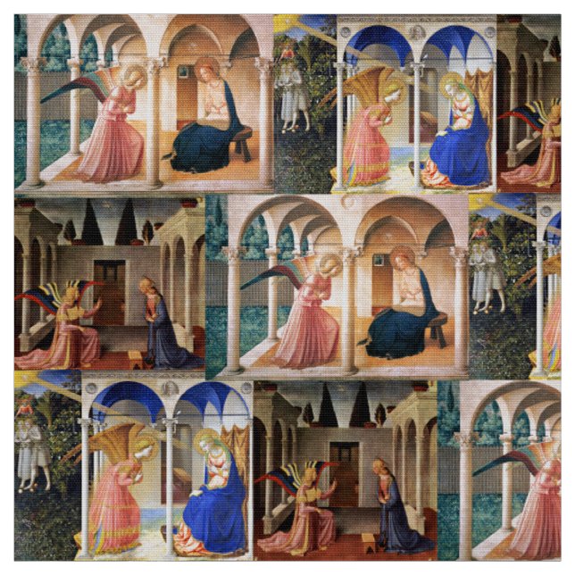Tissu NONCIATION de Fra Beato Angelico Noël (Échantillon)