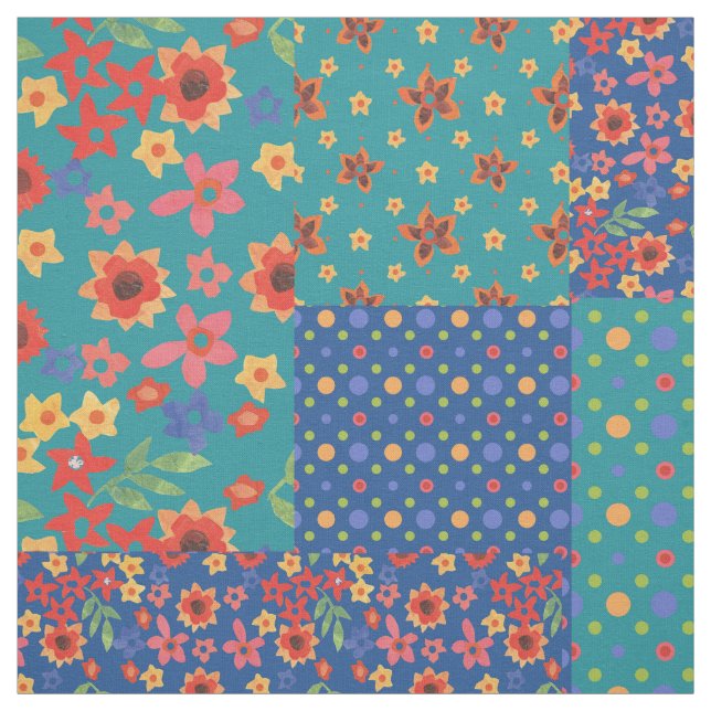 Tissu nostalgique de motif de patchwork de Faux (Échantillon)