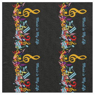 Tissu Notes brouillées colorées personnalisées de