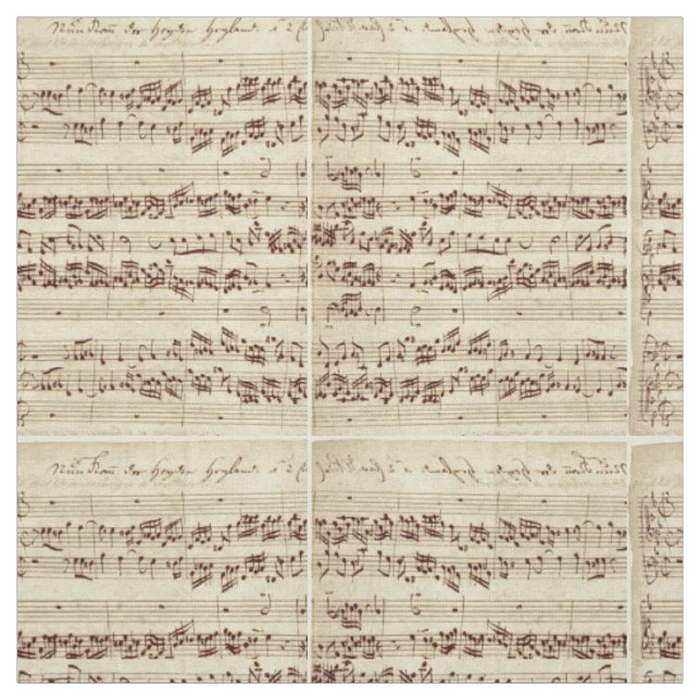Tissu Notes de musique ancienne - Feuille de musique Bac (Échantillon)