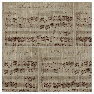 Tissu Notes de musique ancienne - Feuille de musique Bac