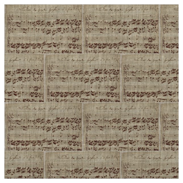 Tissu Notes de musique ancienne - Feuille de musique Bac (Échantillon)