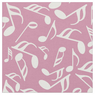Tissu Notes de musique blanche