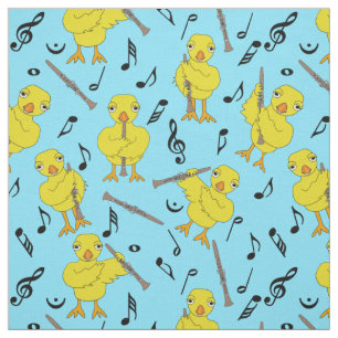 Tissu Notes de musique Clarinet Chick