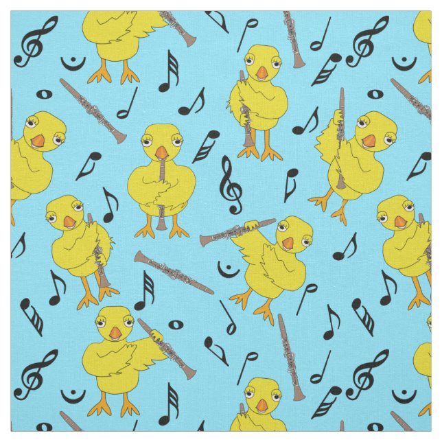 Tissu Notes de musique Clarinet Chick (Échantillon)