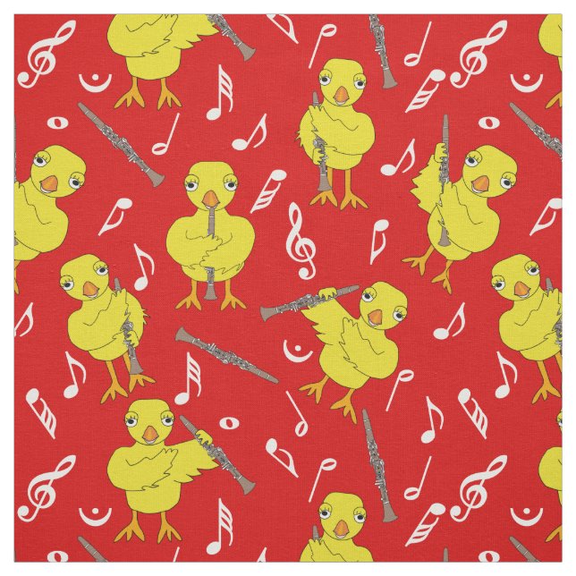 Tissu Notes de musique Clarinet Chick (Échantillon)