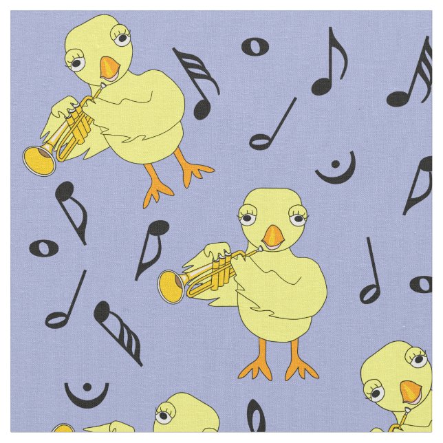 Tissu Notes de musique de trompette (Fermer)