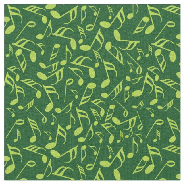 Tissu Notes de musique en vert (Fermer)