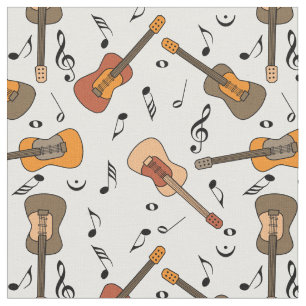Tissu Notes de musique guitare