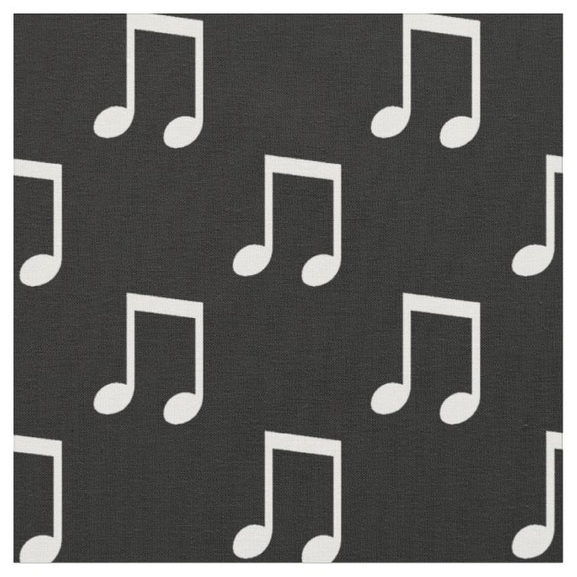 Tissu Notes de musique noir et blanc sur le thème musica (Fermer)